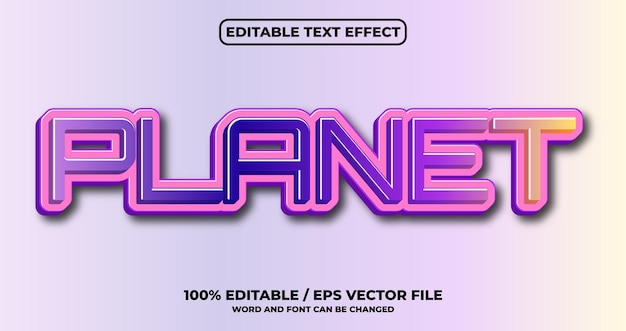 Planet text effect style