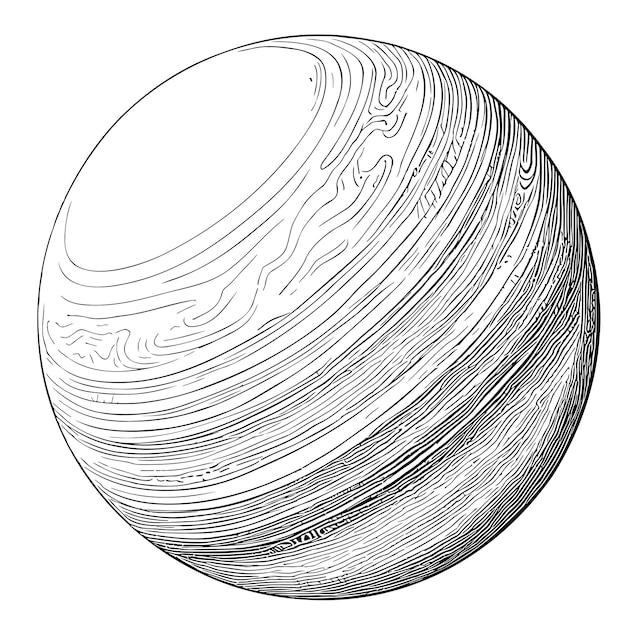 Planet uranus sketch hand drawn in doodle style cosmos illustration