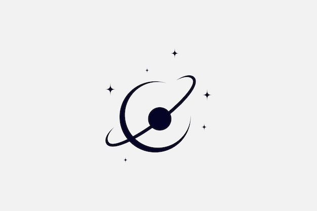 Planetary design logo template with orbit ring