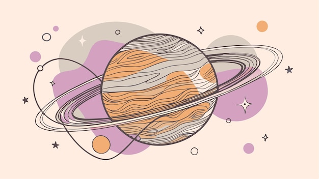 Vector planets of galaxy space illustration icons and land crack fantastic