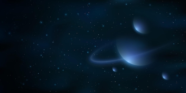 Planets in outer space Galaxy background for your project Realistic starry sky for a science design Vector illustration