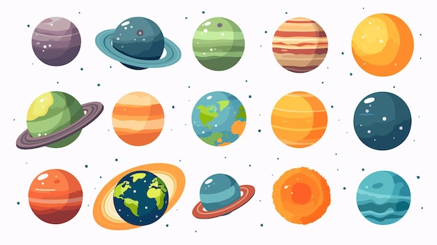 Vector planets of the solar system