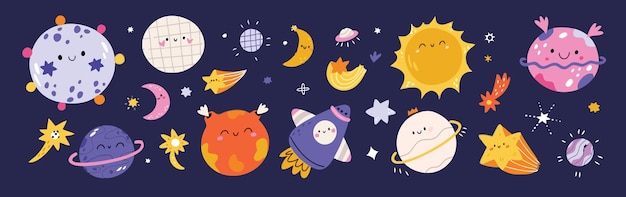 the planets of thevector baby isolated halloween illustration cartoon white autu solar system