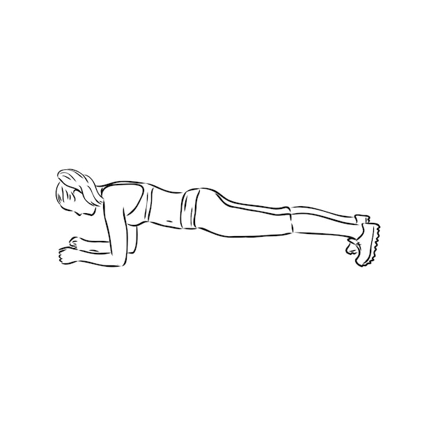 A plank position indoors hand drawn style vector design illustrations