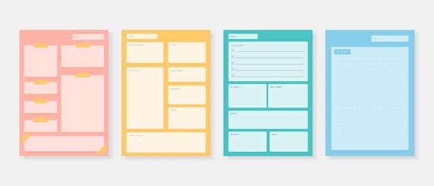 Planner template set. Set of planner and to do list