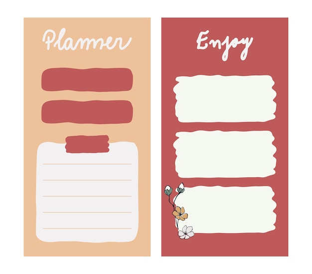 Planners and to do list. Template for schedule, checklists, notebooks.