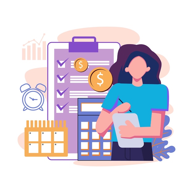 Planning flat style illustration design