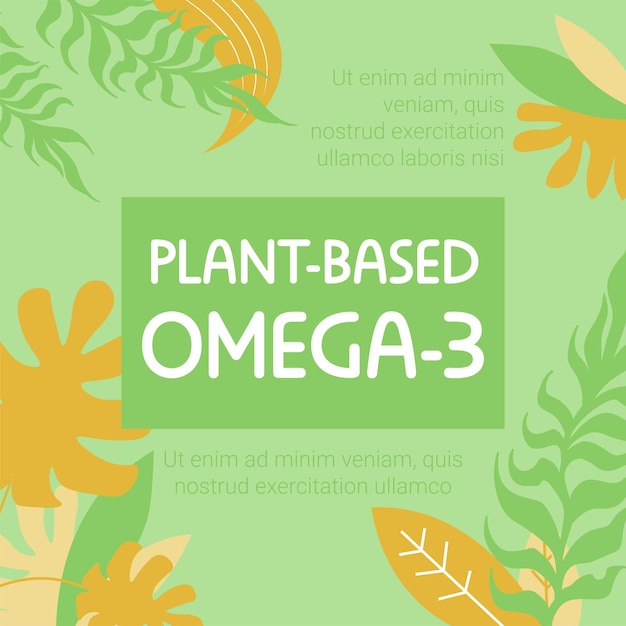 Plant based omega healthy ingredients vector