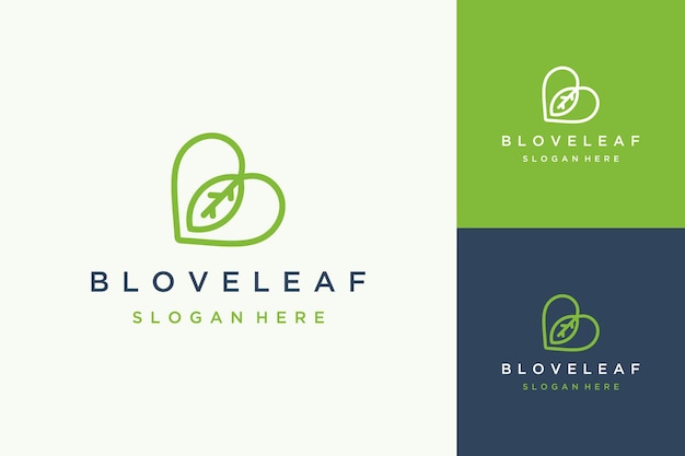 Plant design logo or monogram or initials letter B with hearts and leaves