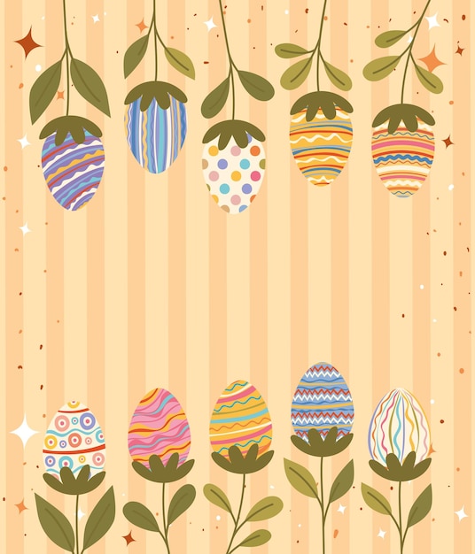 Plant of easter eggs poster