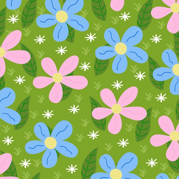 Plant and Flower Pattern Background Illustration