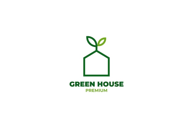 Plant green house logo design vector illustration