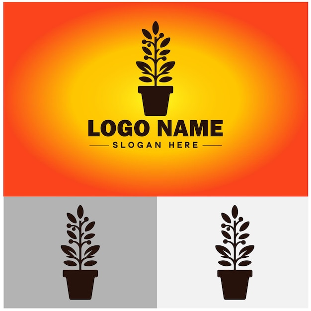 plant icon logo green leaf seedling growing plant eco technology environment silhouette vector logo