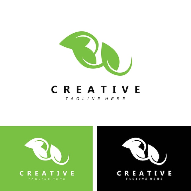 Plant and logo design simple minimalist natural concept green decoration