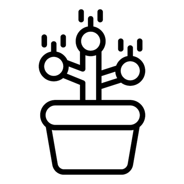 Plant pot project icon outline vector Rocket report Space fly