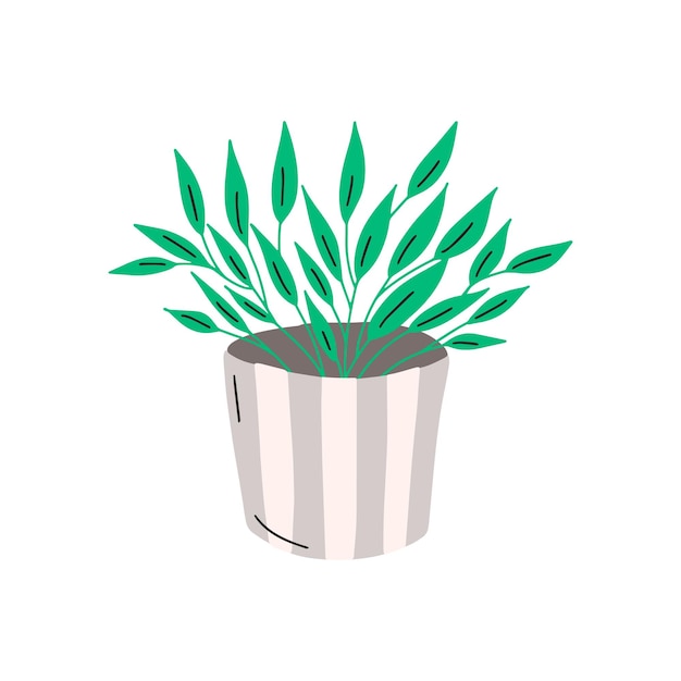 Plant pot. Vector illustration of flower in a pot