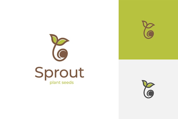 Plant seed logo icon design reforestation logo go green vector line art simple illustration