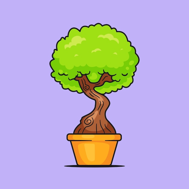 Plant Tree Vector Icon Illustration Flat Cartoon Style