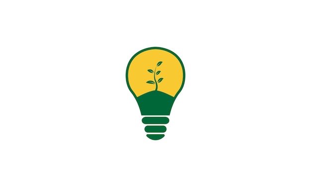 Plant or tree with lamp logo vector symbol icon illustration design