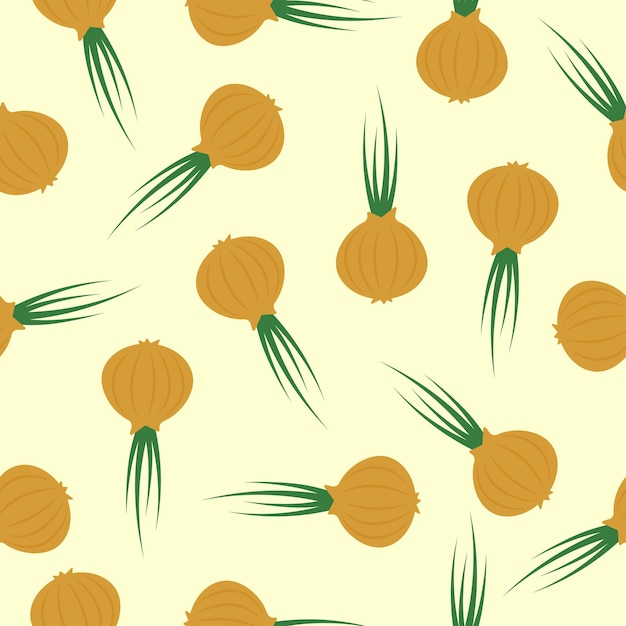 Plant vector onion seamless pattern