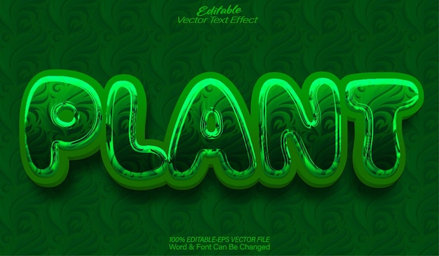 Plant Vector Text Effect Editable Alphabet Green Tree Garden Floral