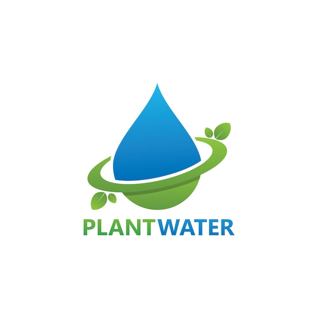 Plant Water Logo Template Design