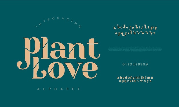 Plantlove creative vintage alphabet font Digital abstract moslem futuristic fashion sport minimal