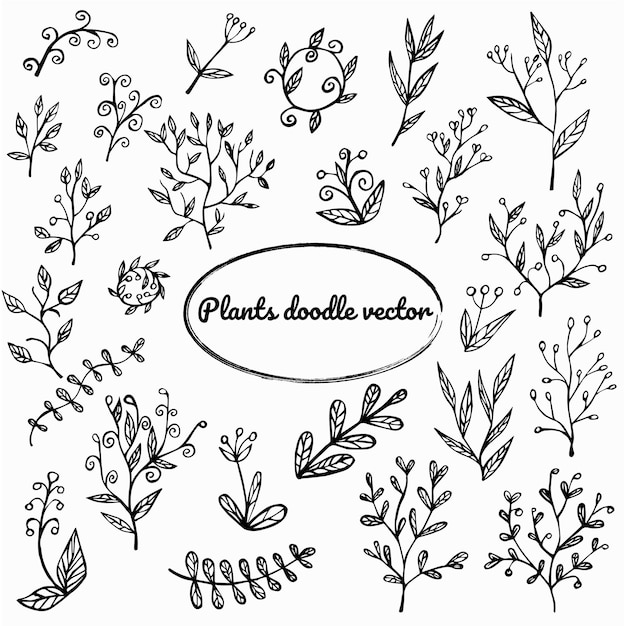 Plants doodles vektor