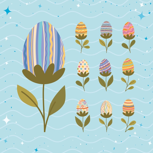 Plants of easter eggs