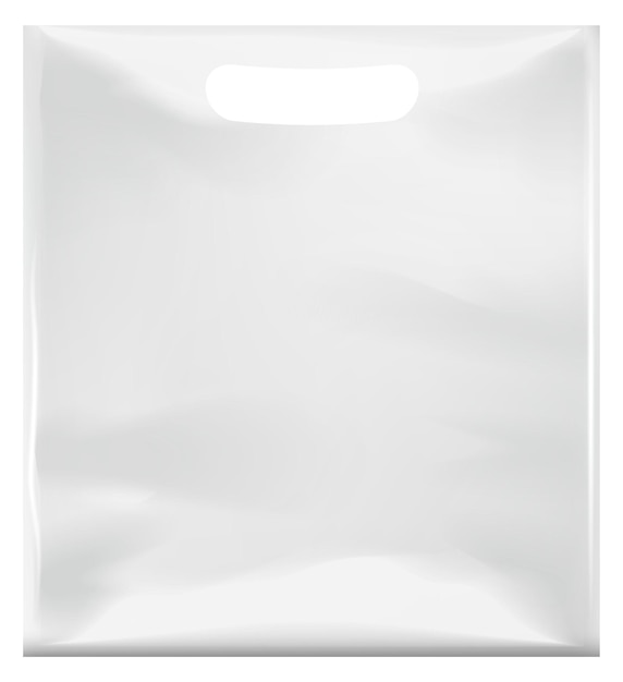 Plastic bag realistic mockup White blank package