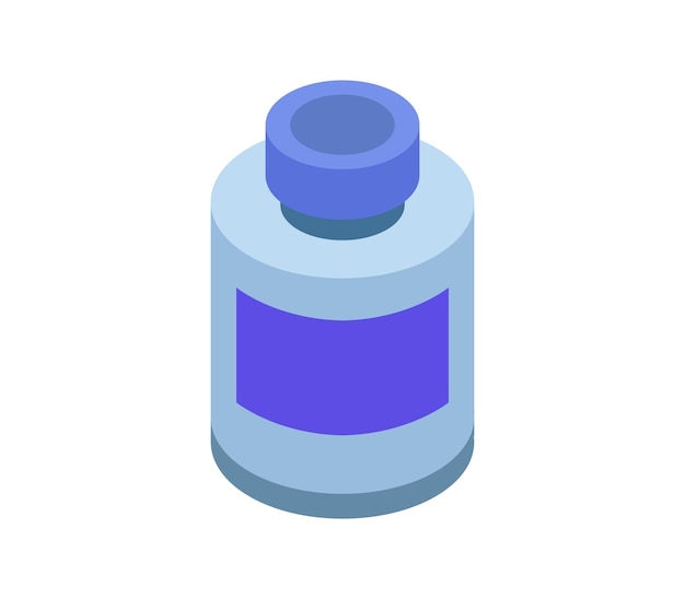 Plastic bottle with leaves herbal jar isometric