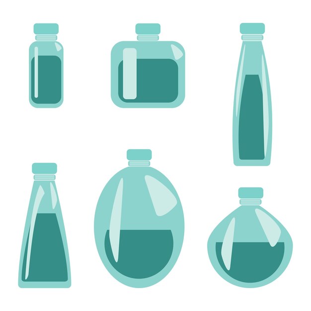 Plastic bottles vector elements set