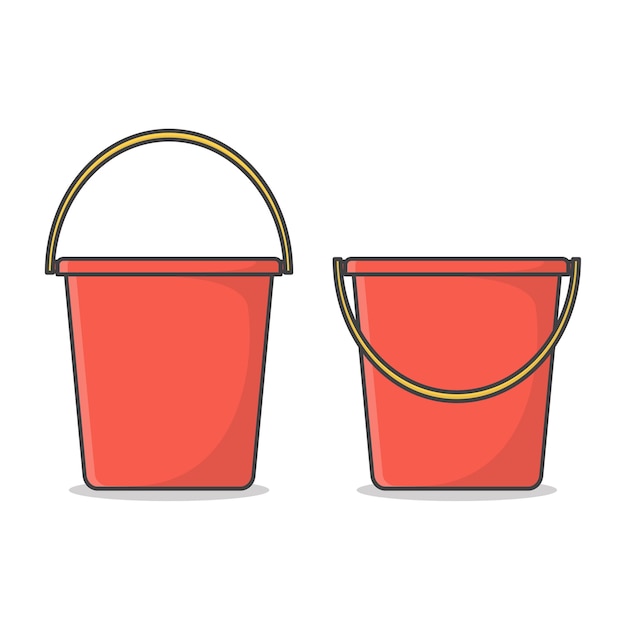 Plastic Bucket. Plastic Bucket With A Handle Flat