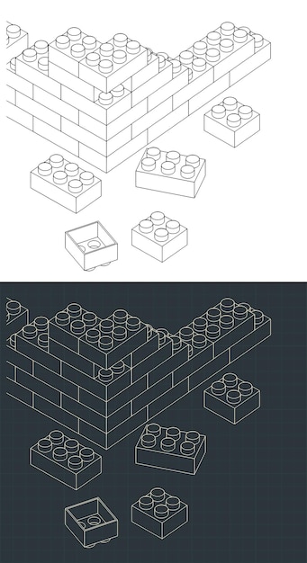 Plastic building blocks drawings