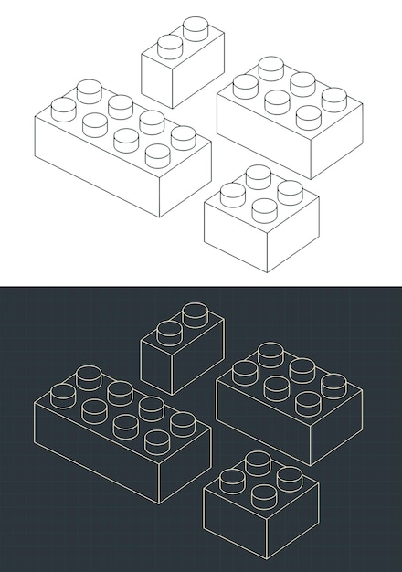 Plastic building blocks drawings