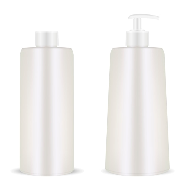 Plastic Cosmetic blank Bottle. Pump Dispenser. Realistic