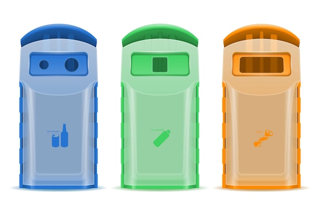 Plastic dumpster waste sorting vector illustration