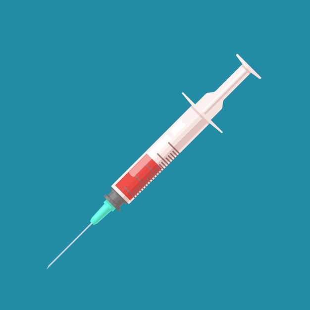 Plastic medical syringe.