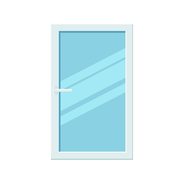 Vector plastic modern one casement window in flat style vector illustration