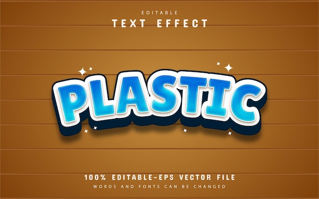 Plastic text, blue cartoon style text effect