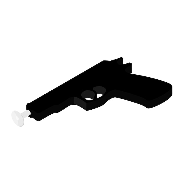 Vector plastic toy gun with dart isolated on white background isometric view vector