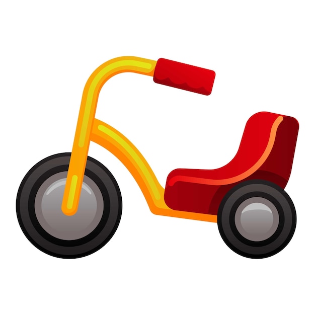 Plastic tricycle icon Cartoon of plastic tricycle vector icon for web design isolated on white background