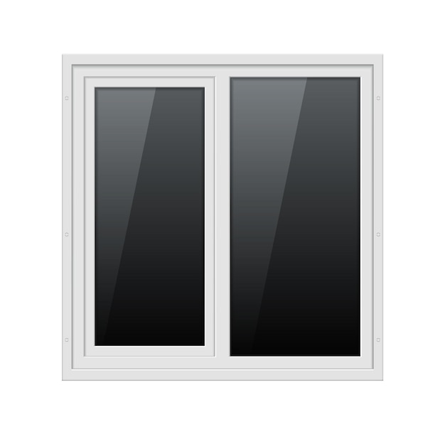 Plastic window glass vector frame Plastic window wall isolated panel building exterior background