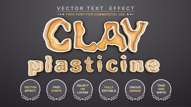 Plasticine edit text effect editable font style