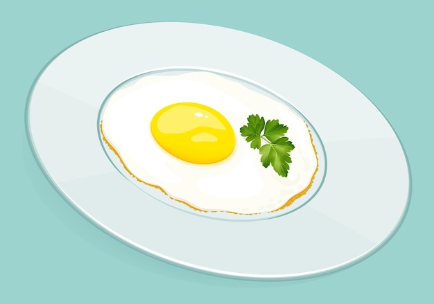 Vector a plate of cooked fried egg the perfect healthy lowcalorie breakfast vector illustration