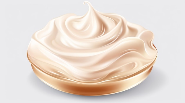 a plate of cream with a brown and gold color on it