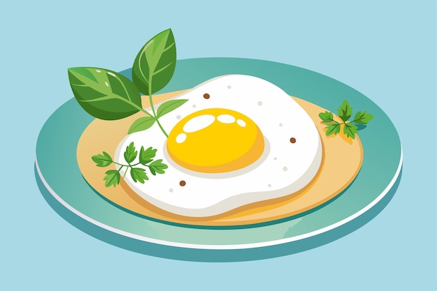 Vector a plate of eggs with a fried egg on it