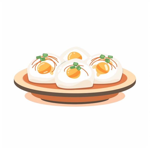 Vector a plate of eggs with a spider on the top