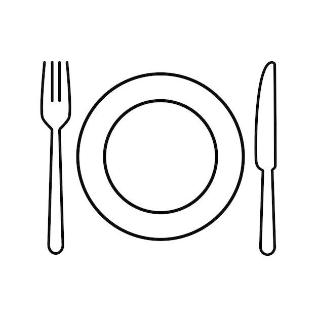 Plate fork and knife Icon