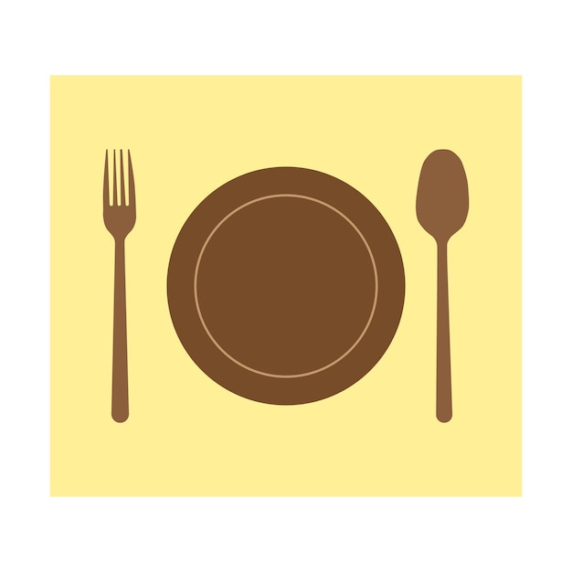 plate spoon fork and knife cutlery vector design